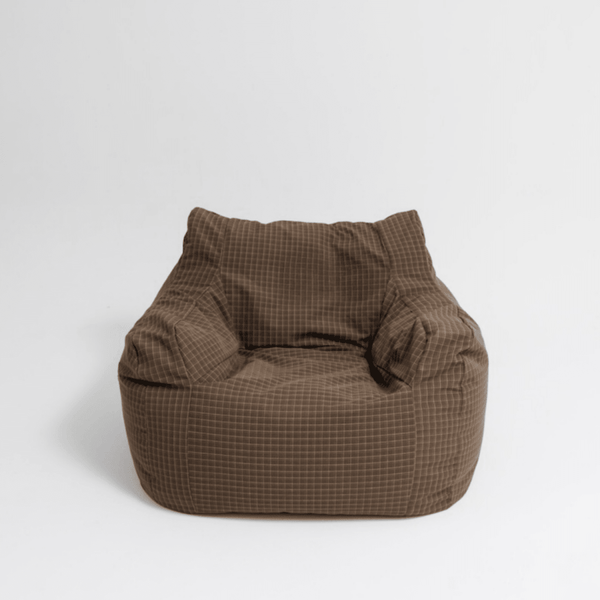 LOOSY 1人掛けビーズソファ Brown Check