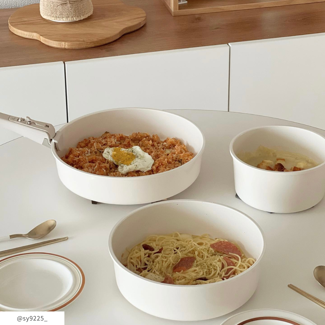 Roomnhome|取っ手が外せる鍋・フライパン5点セット IH対応|お手入れ Roomnhome|取っ手が外せる鍋・フライパン5点セット IH対応|お手入れ