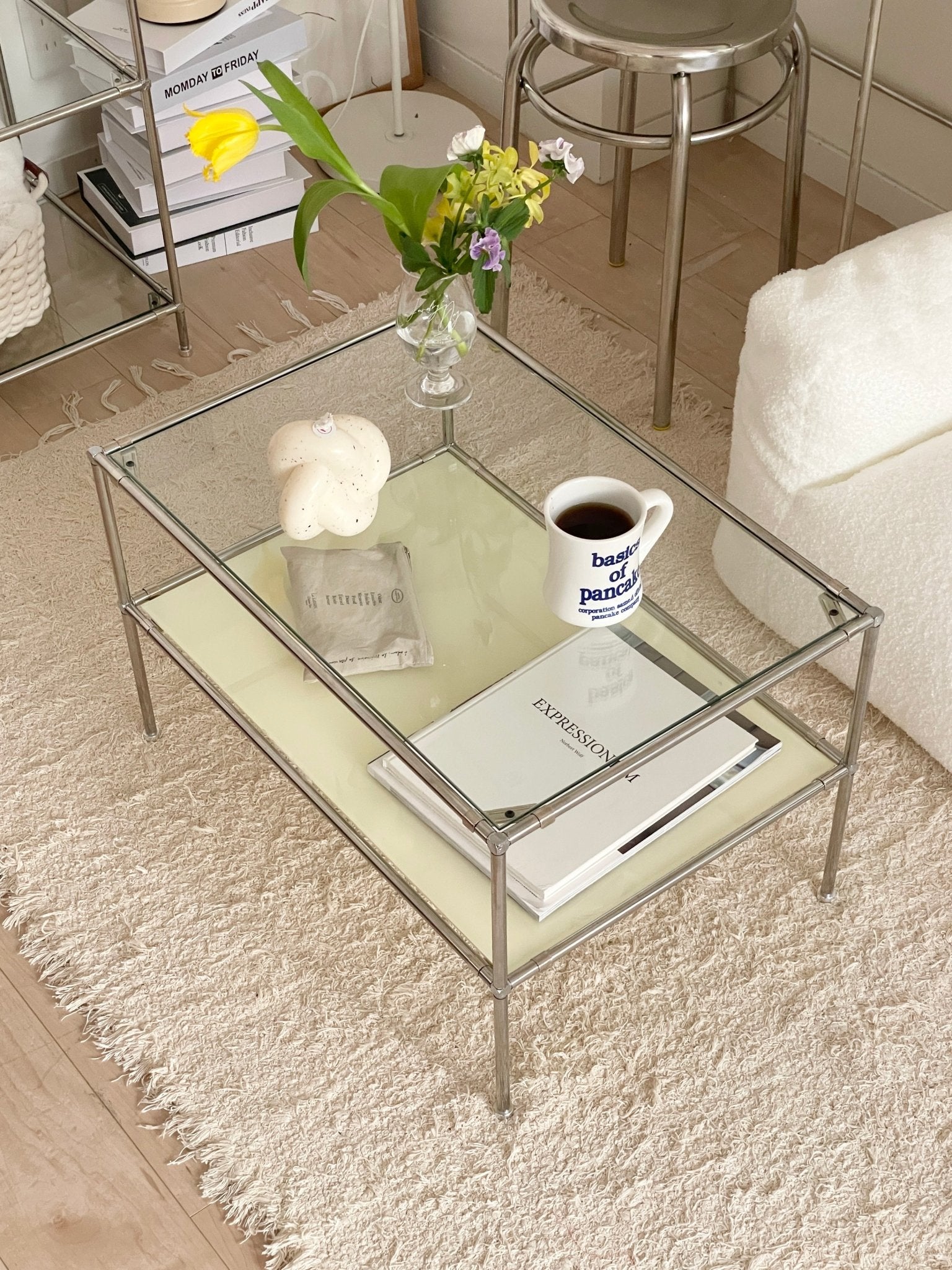 通販】vamir ローテーブル｜Stainless Modular 2tier Sofa Table S 