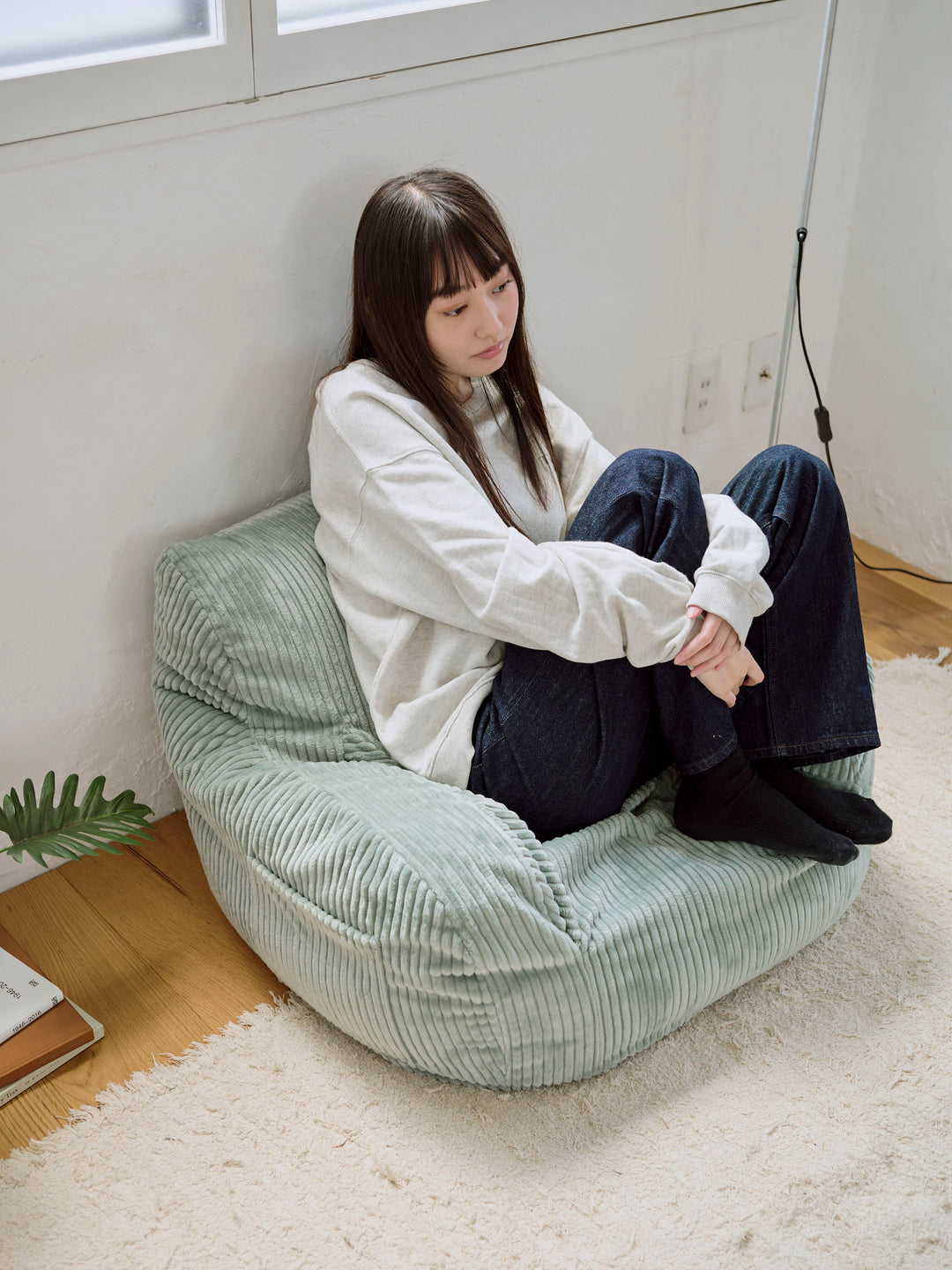 HUGME 1人掛けビーズソファ Mint｜1人用ソファ おしゃれ