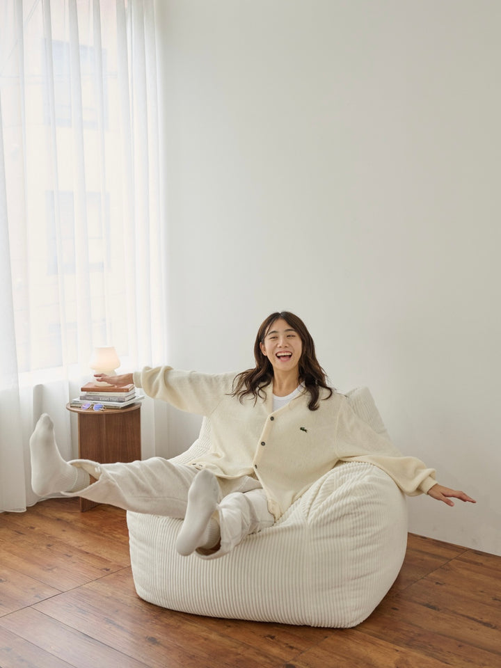 LOOSY 1人掛けビーズソファ Ivory｜1人用ソファ おしゃれ 一人暮らし