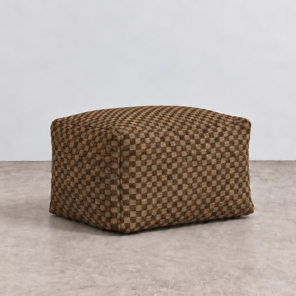 LOOSY ビーズオットマン Check Chenille -Brown