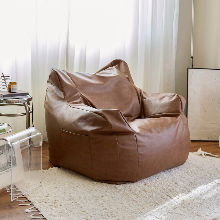 LOOSY 1人掛け ソファ ビーズクッション　オットマン付き ブラウン LOOSY 1人掛けビーズソファ Matte Brown｜1人用ソファ おしゃれ