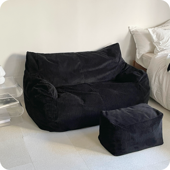LOOSY 2人掛けビーズソファ Black|2人用ソファ おしゃれ 一人暮らし LOOSY 2人掛けビーズソファ Black|2人用ソファ おしゃれ 一人暮らし