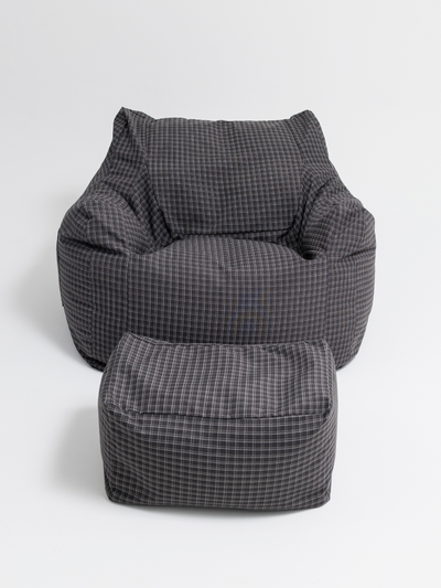 HUGME 1人掛けビーズソファ Charcoal Check