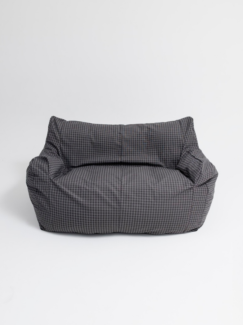HUGME 2人掛けビーズソファ Charcoal Check