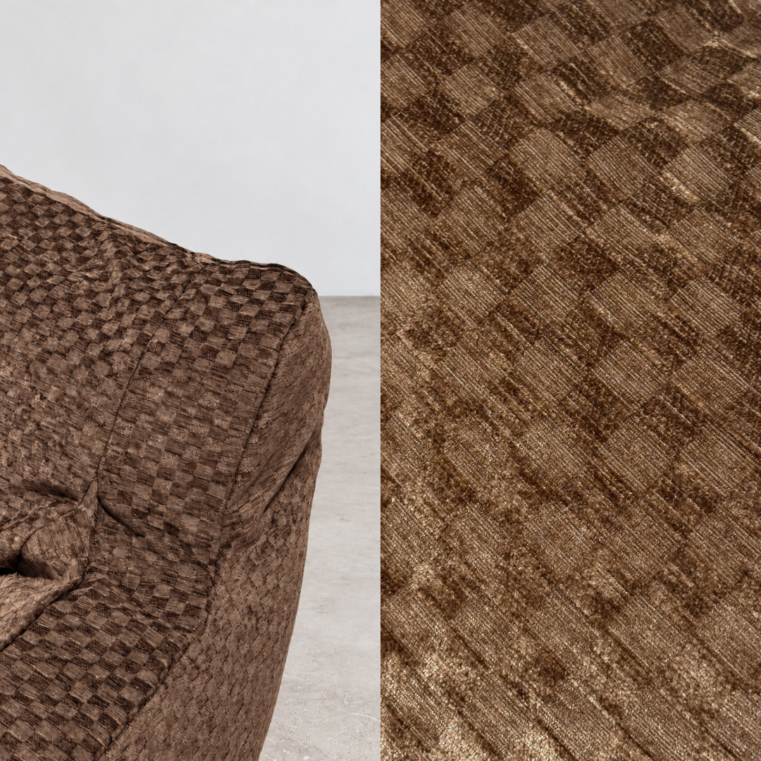 Fabric Check Chenille -Brown