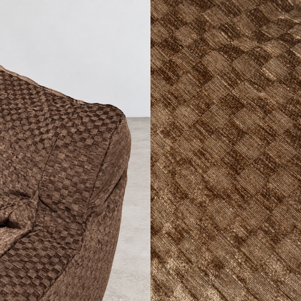 LOOSY 2人掛けビーズソファ 付替カバー Check Chenille -Brown