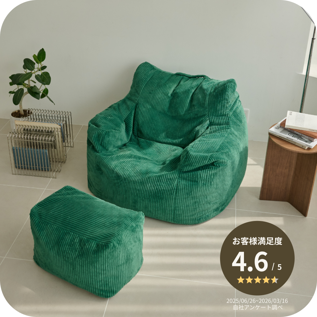 LOOSYのビーズソファの特徴ビジュアル