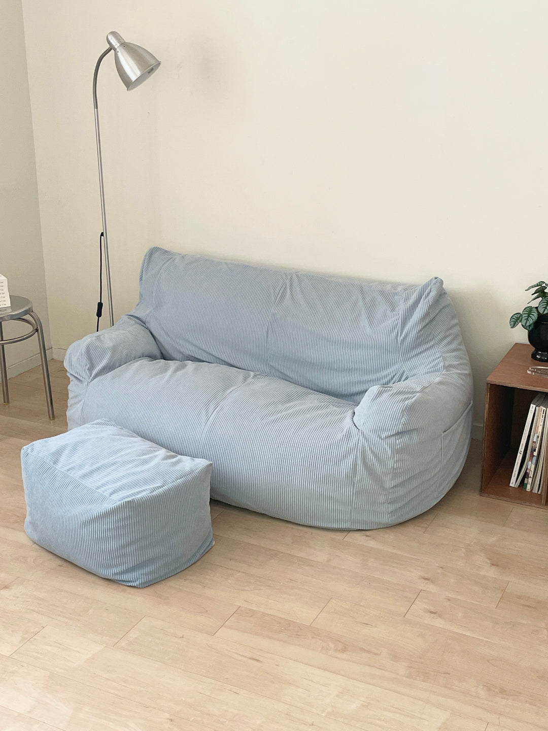 LOOSY 2人掛けビーズソファ 付替カバー Powder Blue｜2人用ソファ