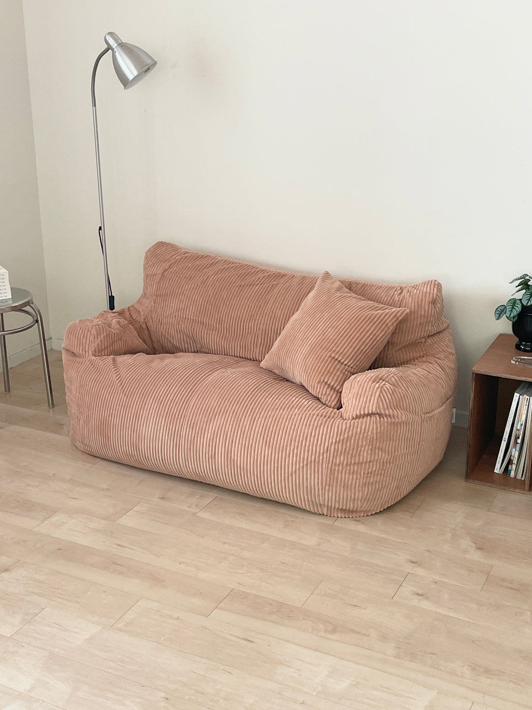 LOOSY 2人掛けビーズソファ 付替カバー Coral Pink｜2人用ソファ
