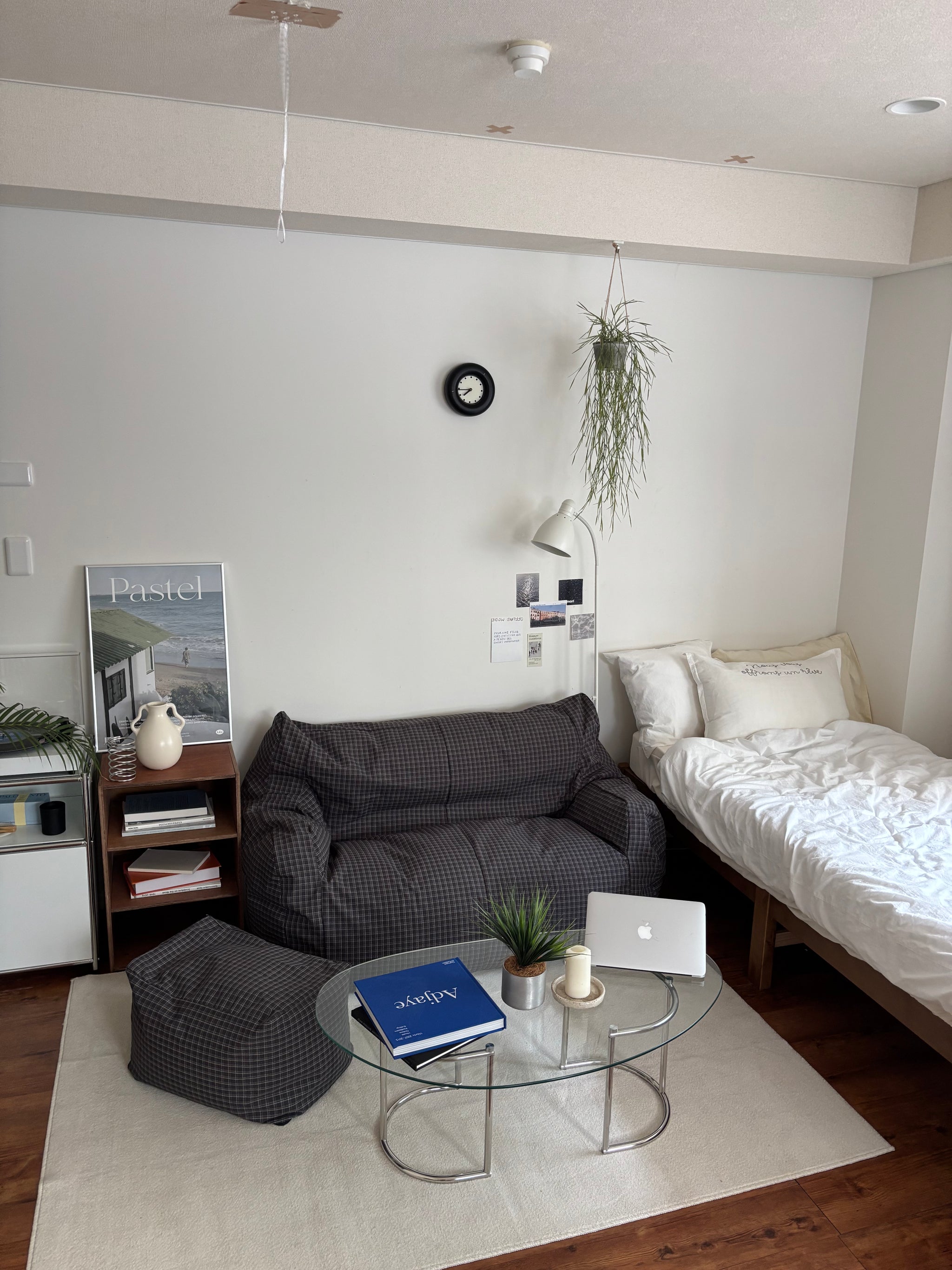 LOOSY ビーズオットマン Charcoal Check