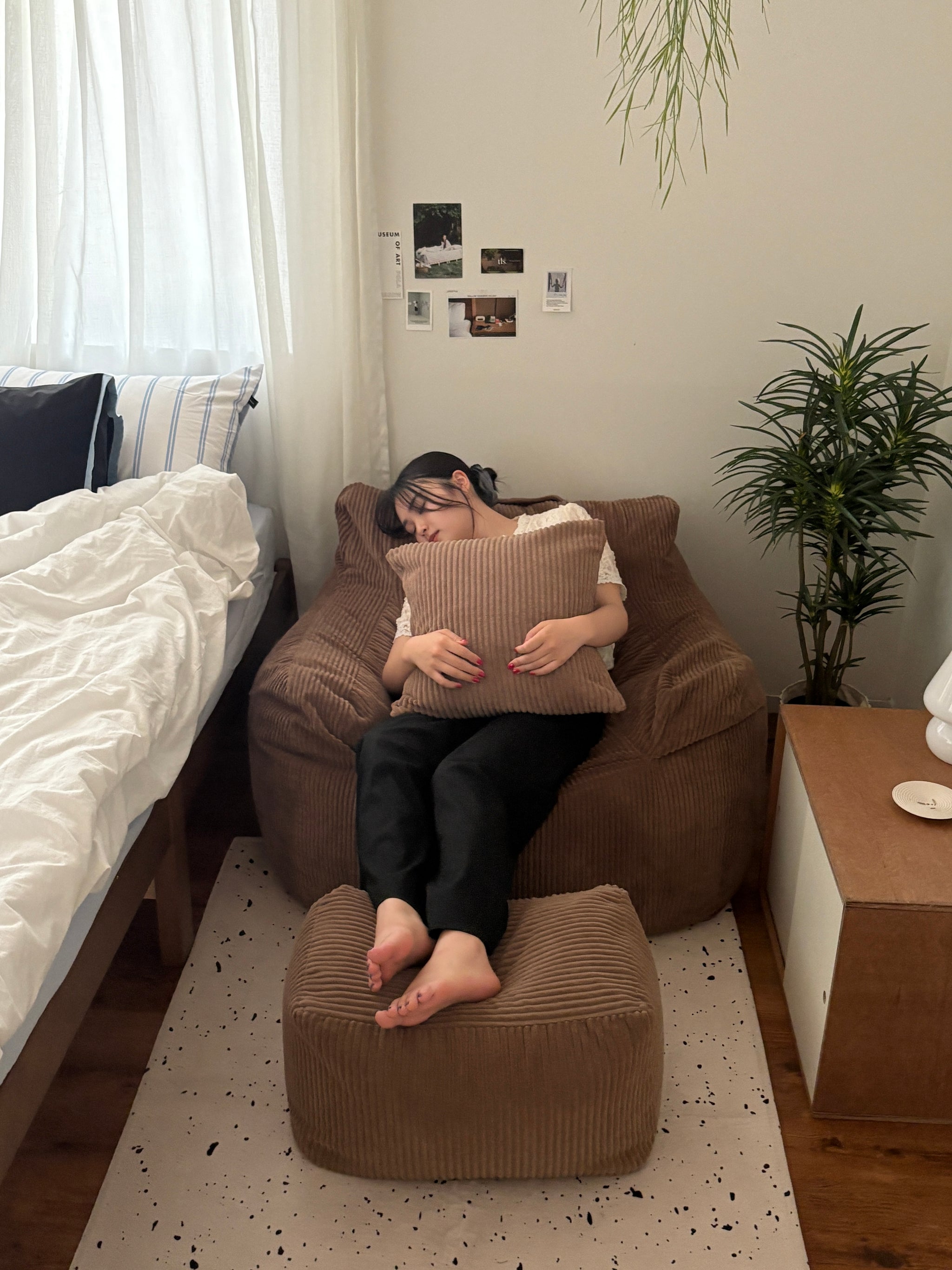 LOOSY ビーズオットマン 付替カバー Brown