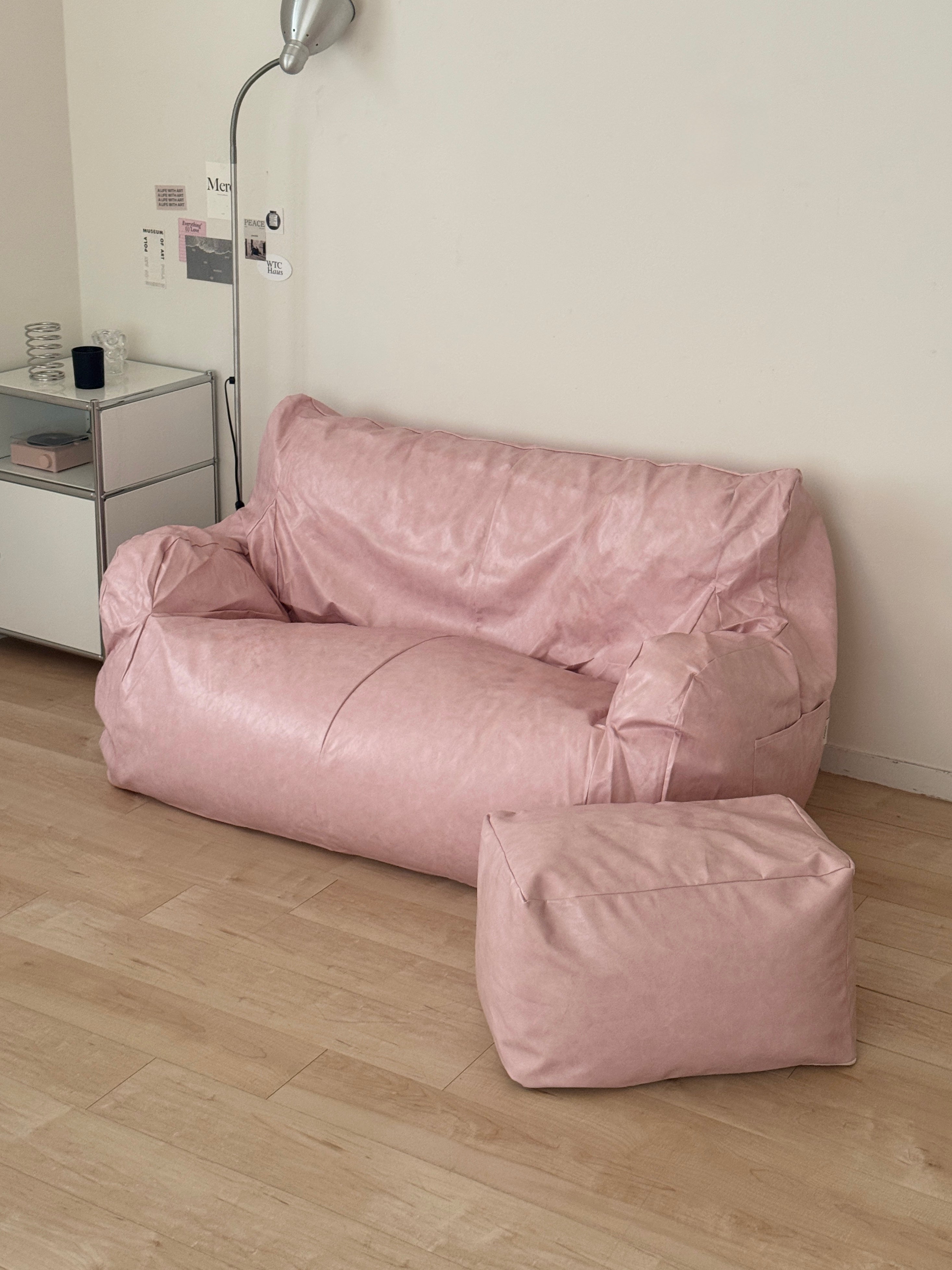 LOOSY 2人掛けビーズソファ Glossy Pink