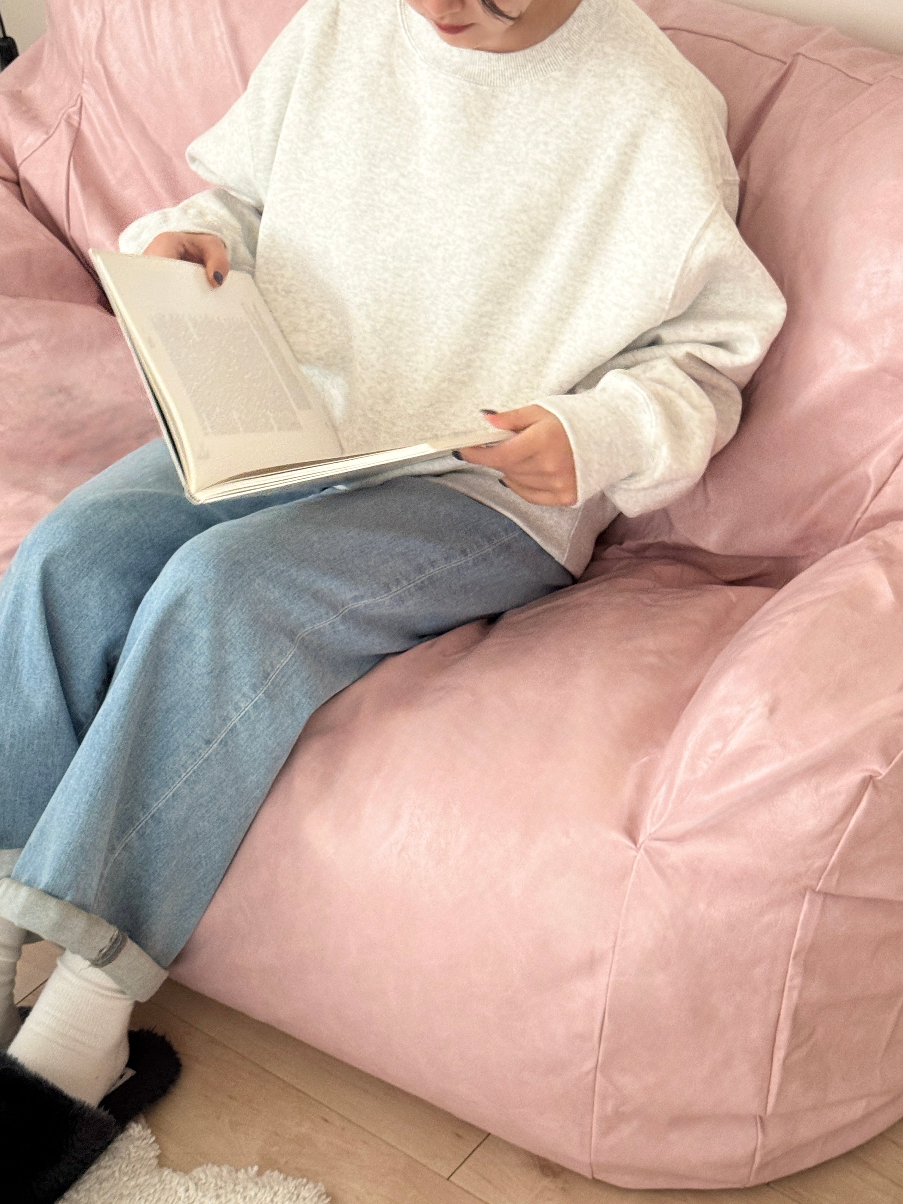 LOOSY 2人掛けビーズソファ Glossy Pink