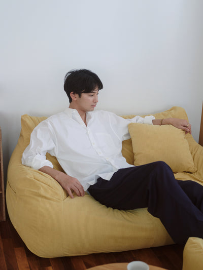 HUGME 2人掛けビーズソファ Soft Yellow