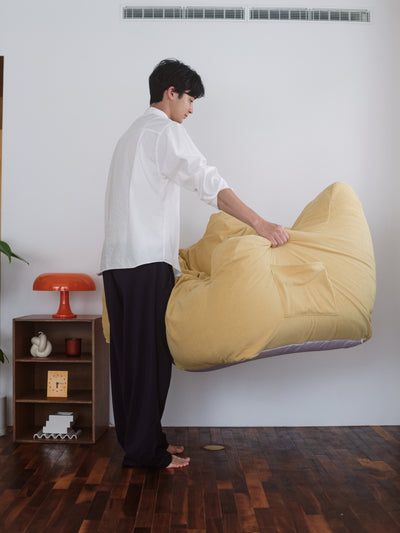 HUGME 2人掛けビーズソファ Soft Yellow