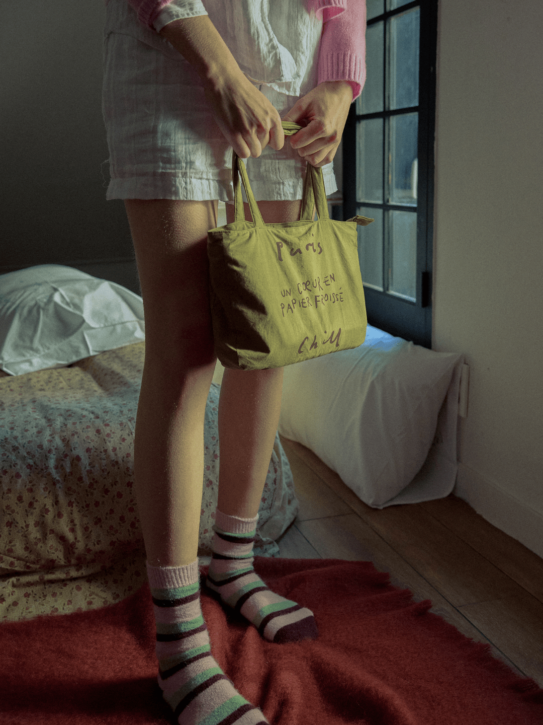 【HOTEL PARIS CHILL】Paper Heart Puffer Tote Bag HOTEL PARIS CHILL ミニトートバッグ｜Paper Heart Puffer Bag