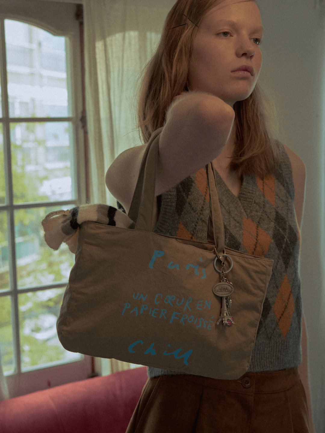 BR - 8176 - HOTEL PARIS CHILL - HOTEL PARIS CHILL トートバッグ｜Paper Heart Puffer Tote Bag