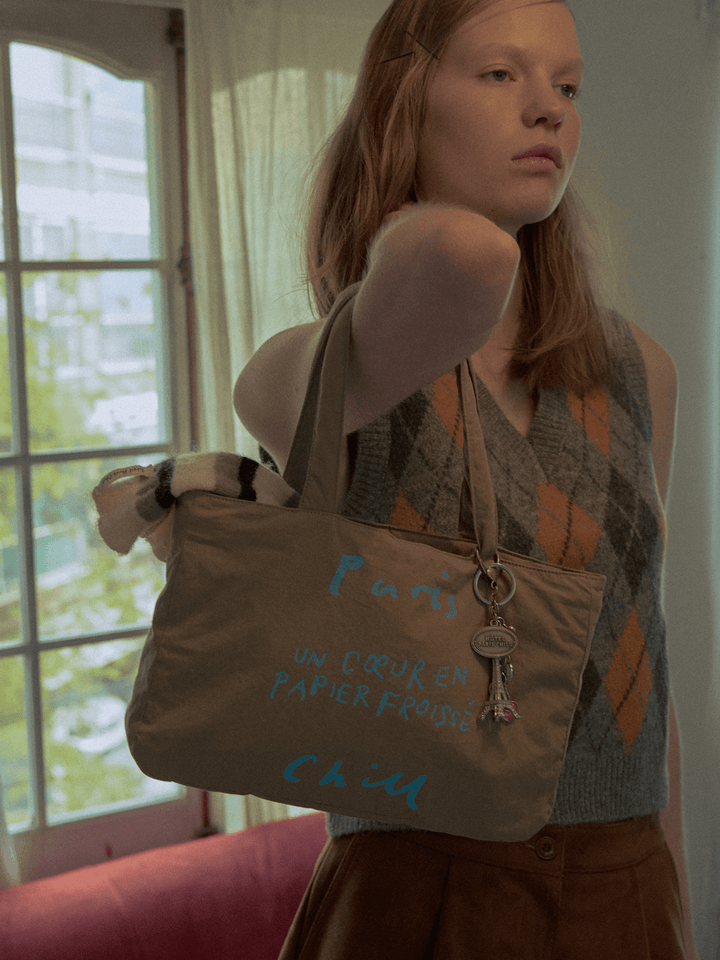 ★HOTEL PARIS CHILL☆Paper Heart Puffer Tote Bag HOTEL PARIS CHILL トートバッグ｜Paper Heart Puffer Tote Bag