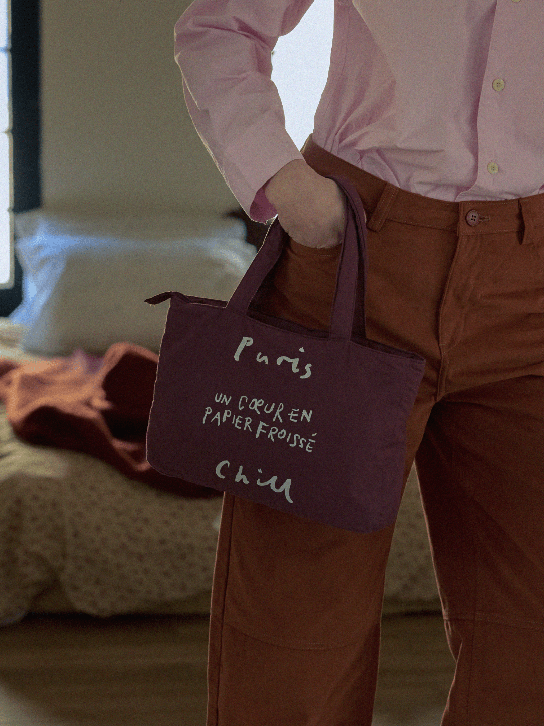 HOTEL PARIS CHILL トートバッグ｜Paper Heart Puffer Tote Bag