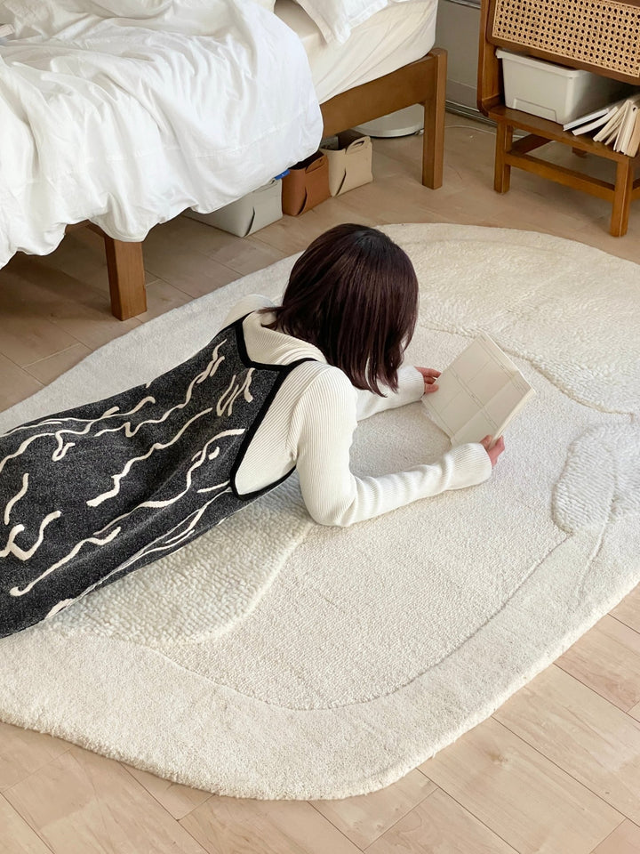 wooly ハンドタフトウールラグ｜カーペット かわいい 韓国インテリア