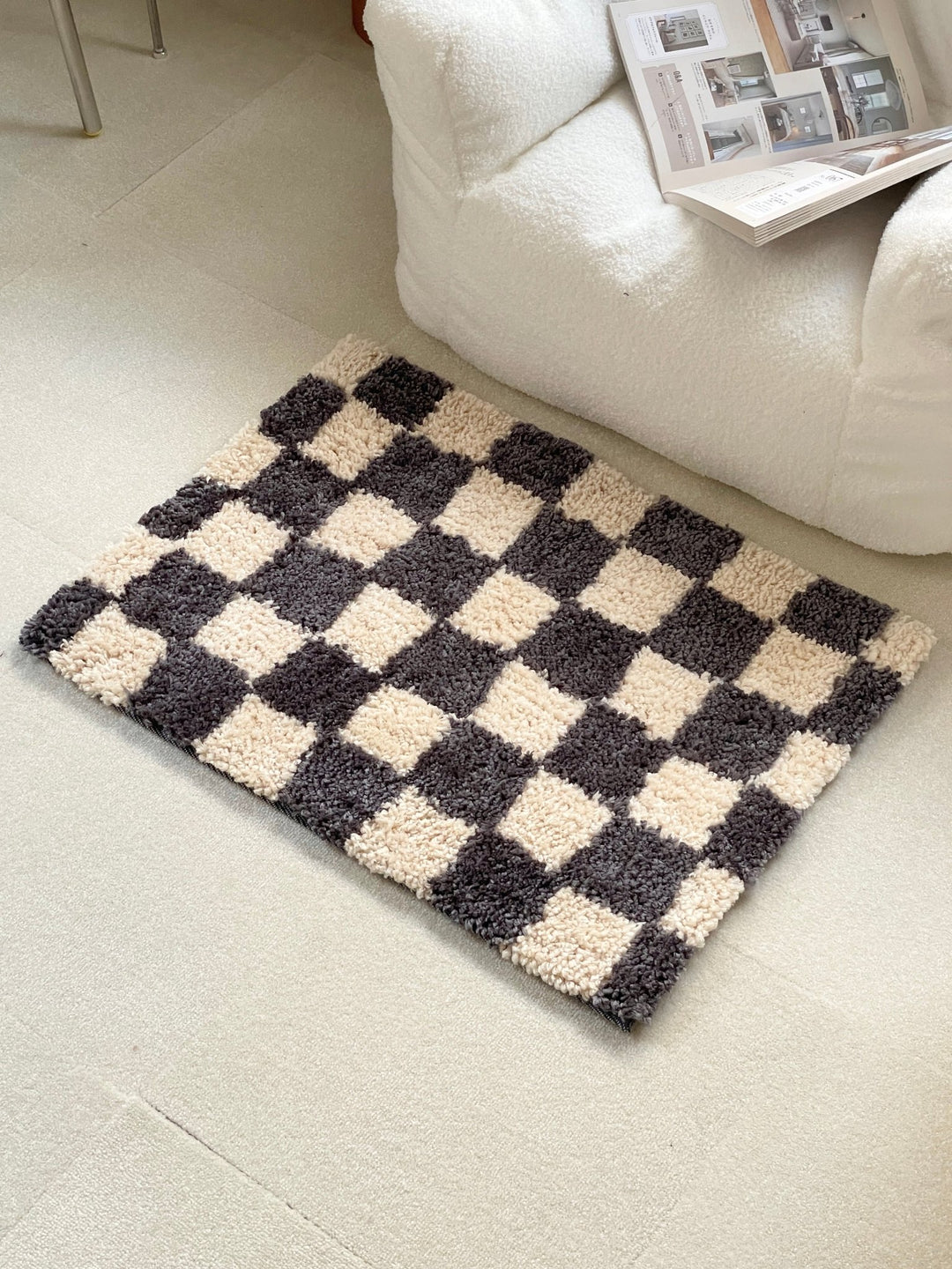 NEIGHBORHOOD チェッカーラグ ブラック/クリーム NEIGHBORHOOD