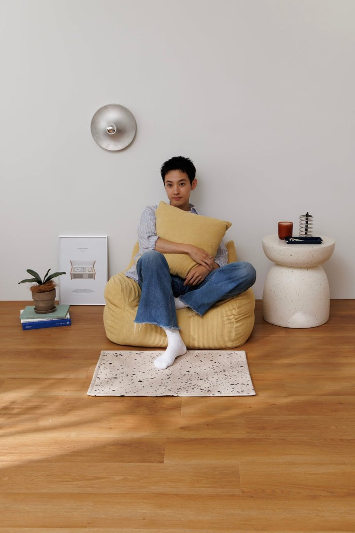 公式】LOOSY 1人掛けビーズソファ ミニ Soft Yellow｜1人用ソファ