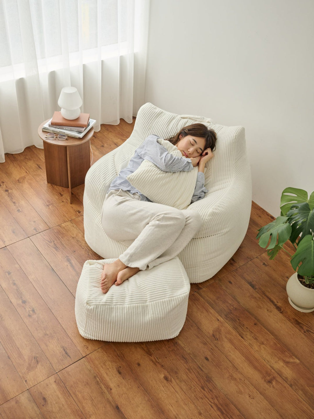 LOOSY ビーズソファ ミニ 1人掛け ホワイト