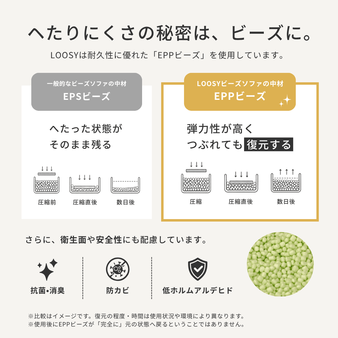 OR-5625-LOOSY-LOOSY 1人掛けビーズソファ Navy