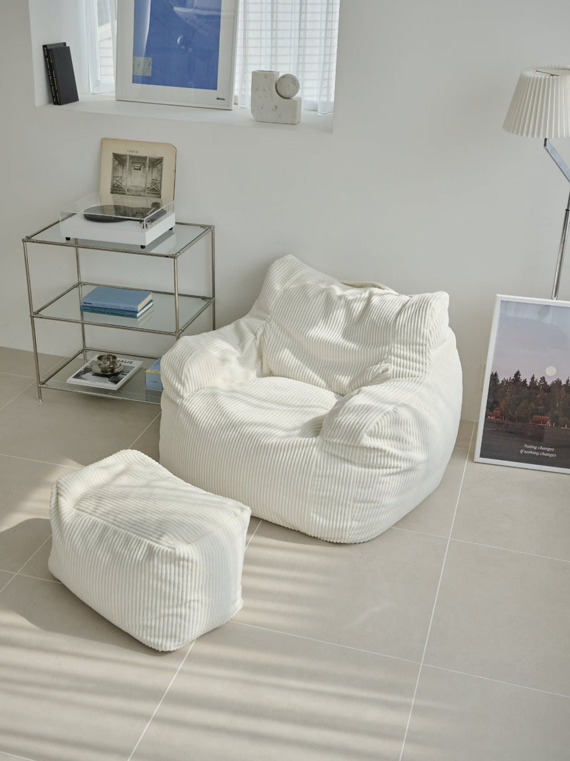 OR - 5635 - LOOSY - LOOSY ビーズオットマン IVORY