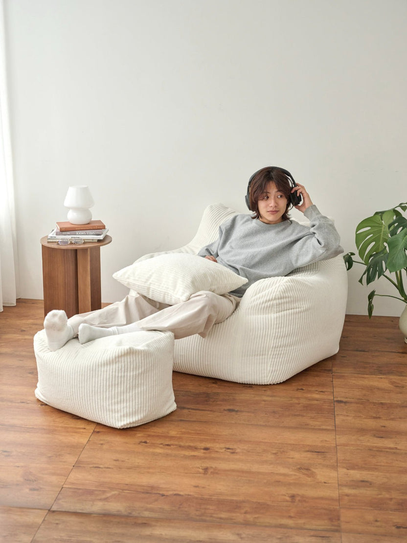 OR - 5635 - LOOSY - LOOSY ビーズオットマン IVORY