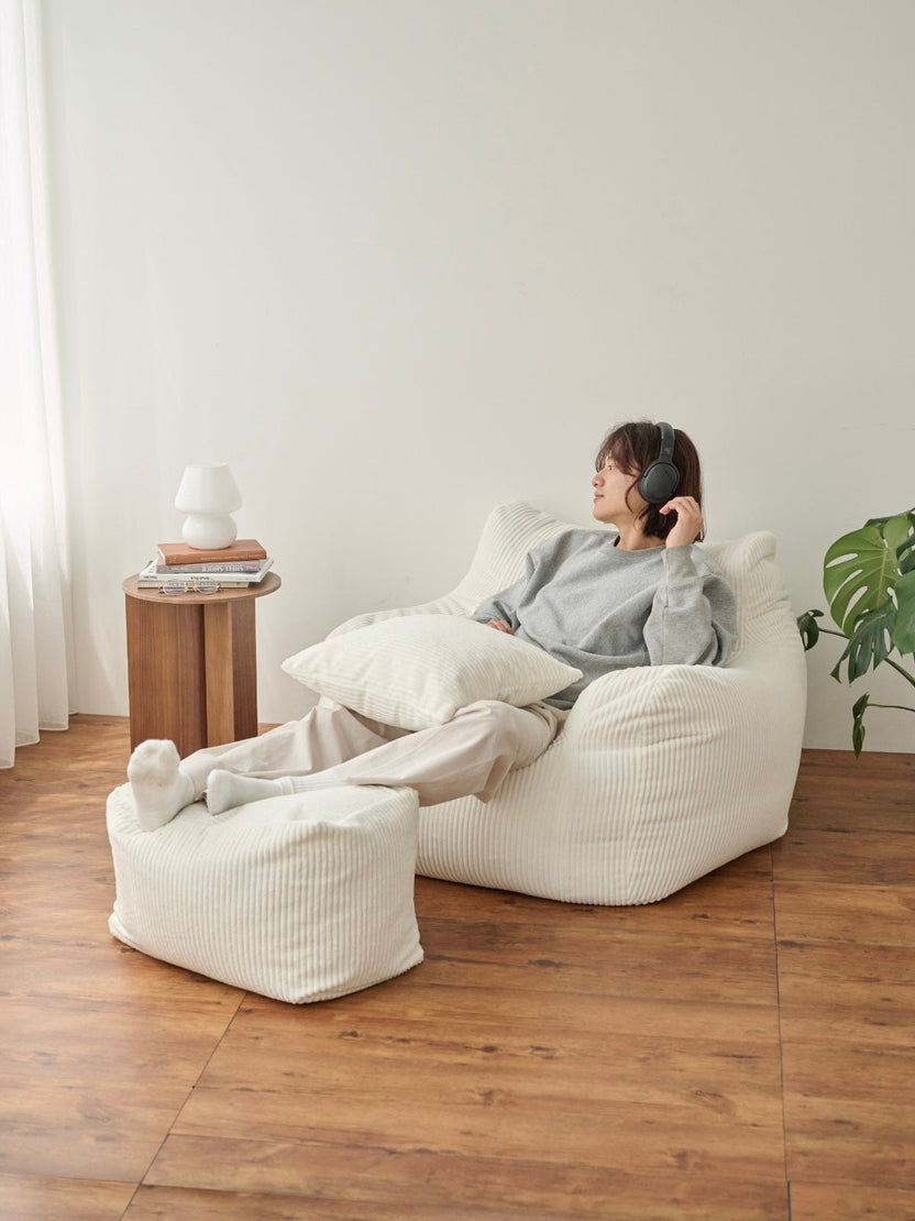 OR - 5635 - LOOSY - LOOSY ビーズオットマン IVORY