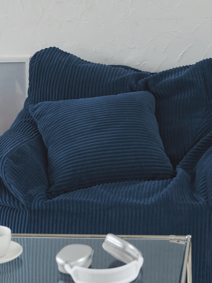 LOOSY クッションカバー Navy｜洗濯可 おしゃれ 一人暮らし 二人暮らし