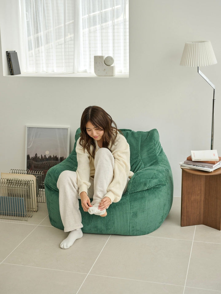 LOOSY 1人掛けビーズソファ 付替カバー Green｜1人用ソファ