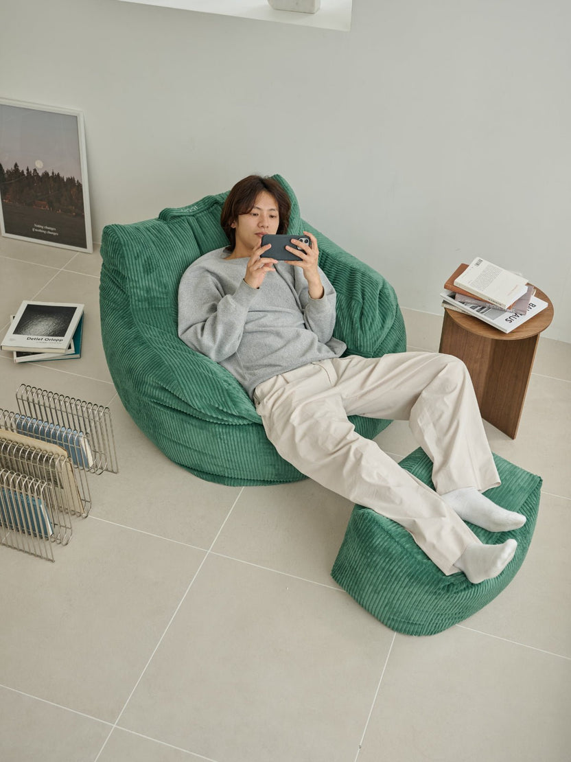 OR - 5684 - LOOSY - LOOSY 1人掛けビーズソファ 付替カバー GREEN