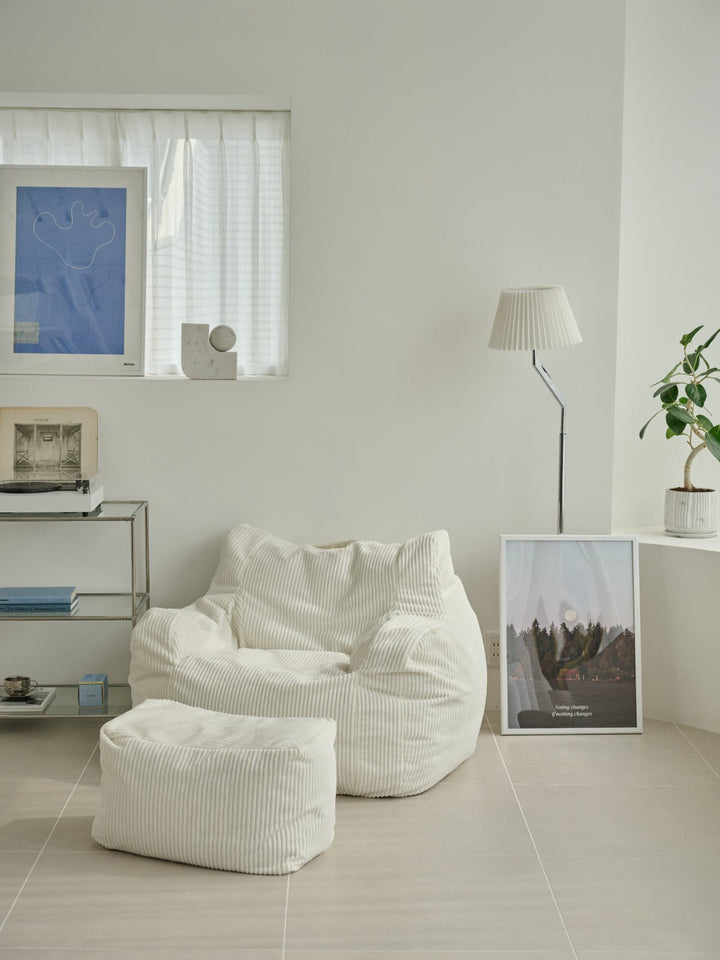 LOOSY ビーズオットマン 付替カバー Ivory｜スツール おしゃれ