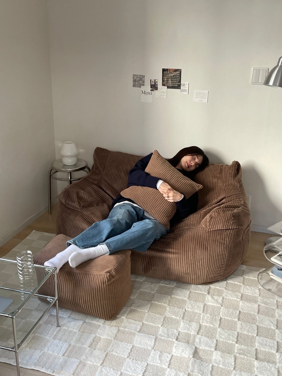 OR - 6492 - LOOSY - HUGME ビーズオットマン 付替カバー Brown