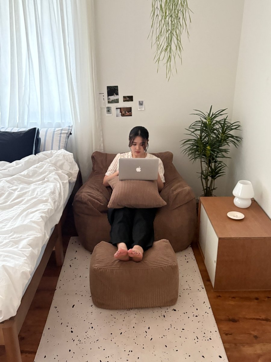 OR - 6492 - LOOSY - HUGME ビーズオットマン 付替カバー Brown