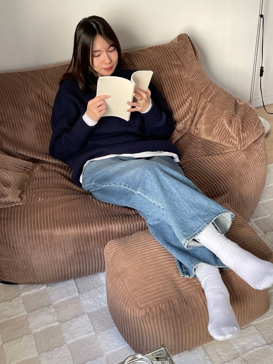 OR - 6492 - LOOSY - HUGME ビーズオットマン 付替カバー Brown