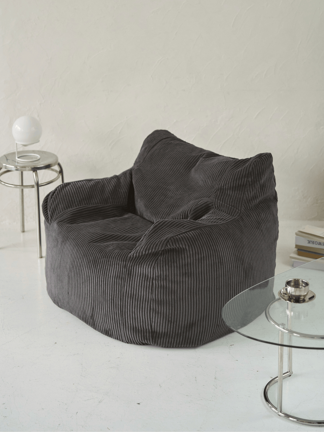 【美品】 LOOSY HUGME 1人掛けビーズソファ CHARCOAL ソファ LOOSY 1人掛けビーズソファ Charcoal|1人用ソファ おしゃれ