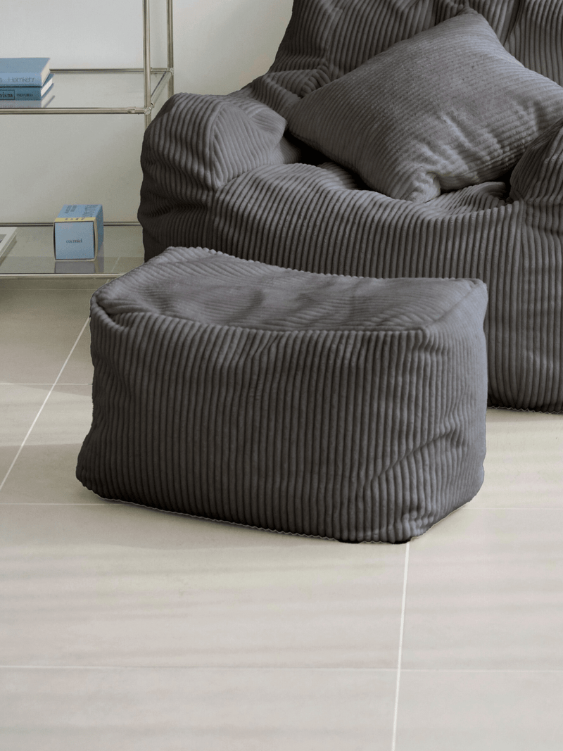 も LOOSYビーズソファ オットマン付き LOOSY ビーズオットマン Charcoal|スツール おしゃれ