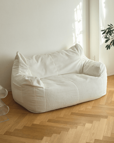 引取歓迎大阪】LOOSY 2人掛けビーズソファ アイボリー 引取歓迎大阪】LOOSY 2人掛けビーズソファ アイボリー