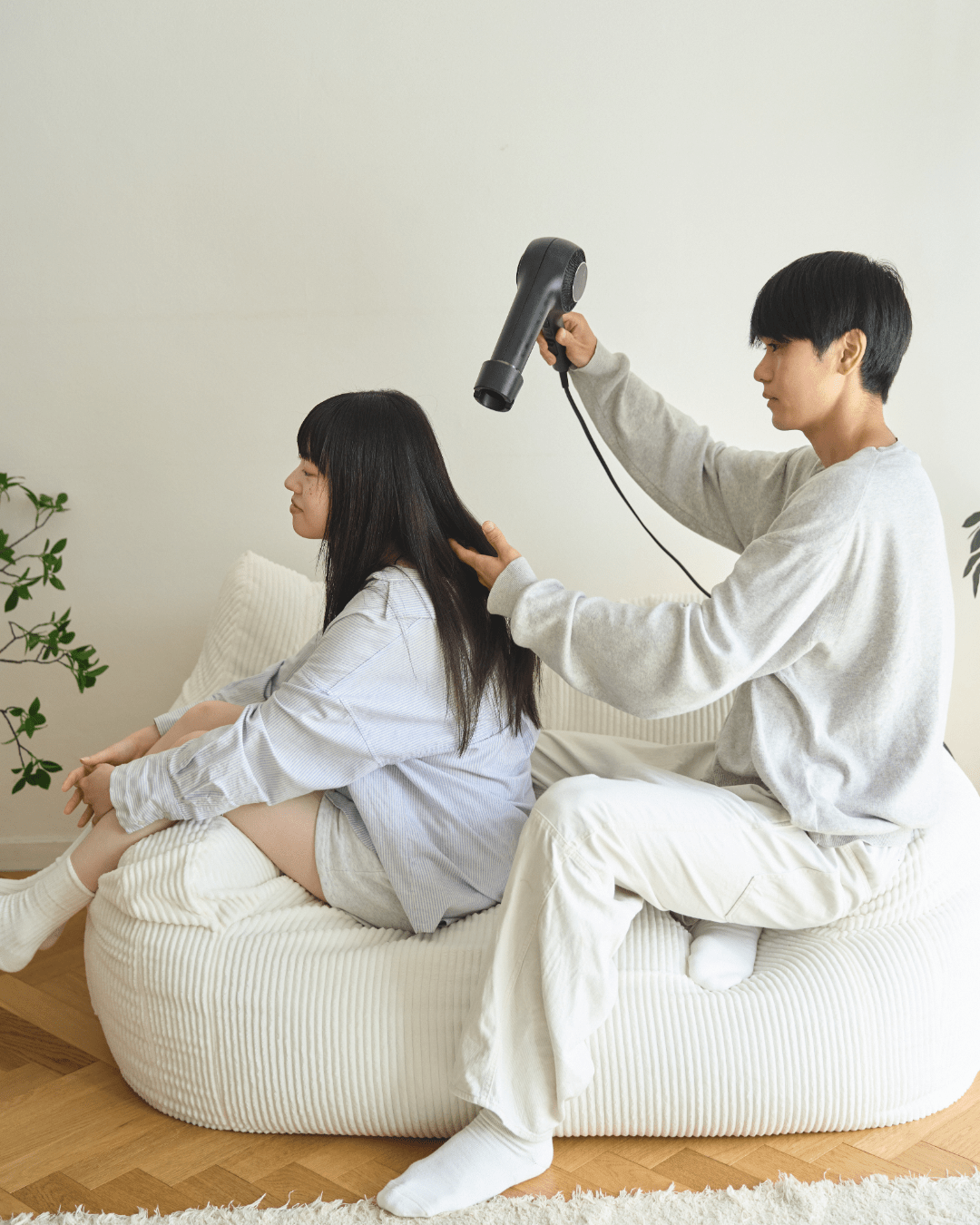 LOOSY ビーズソファ+オットマン アイボリー【半年使用・Little Rooms】 LOOSY ビーズソファ+オットマン アイボリー【半年使用・Little Rooms】