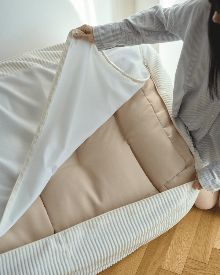 HUGME 2人掛けビーズソファ Ivory｜2人用ソファ おしゃれ