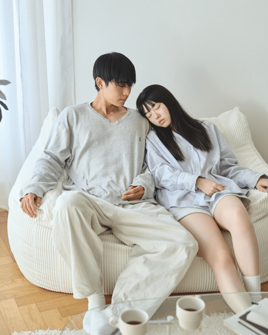 LOOSY 2人掛けビーズソファ Ivory|2人用ソファ おしゃれ 一人暮らし LOOSY 2人掛けビーズソファ Ivory|2人用ソファ おしゃれ 一人暮らし