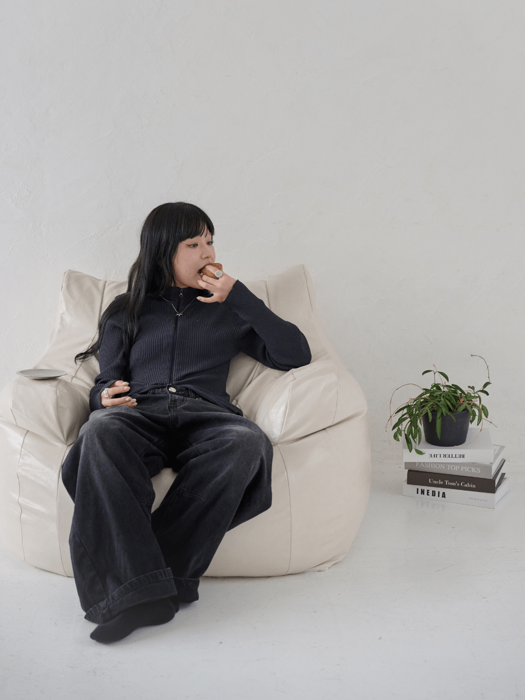 OR - 6723 - LOOSY - LOOSY ビーズオットマン CREAM