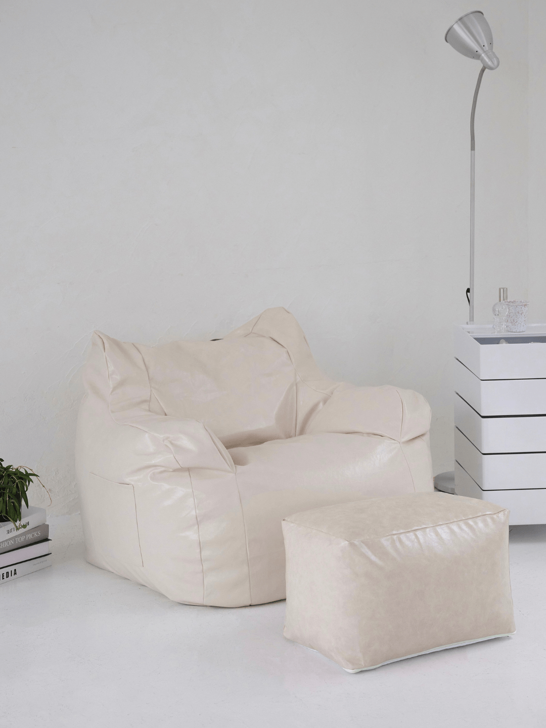 OR - 6723 - LOOSY - LOOSY ビーズオットマン CREAM