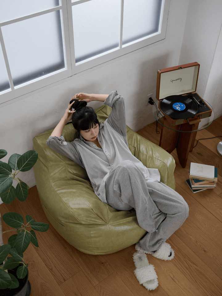 HUGME 1人掛けビーズソファ Glossy Pistachio｜1人用ソファ