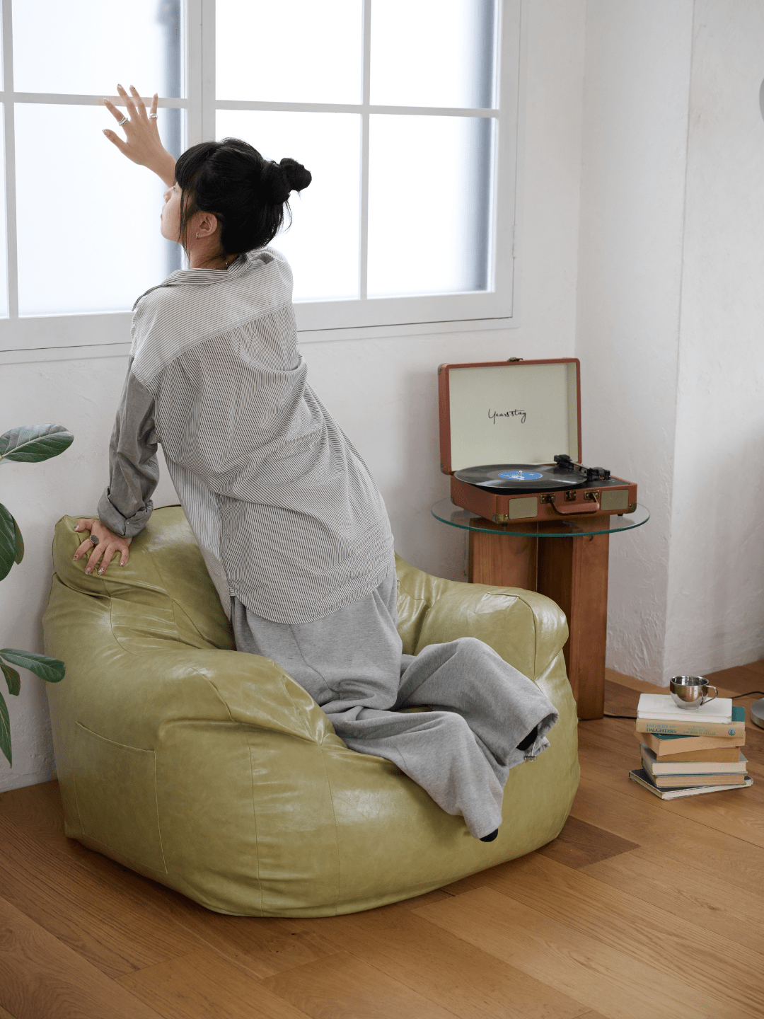 OR - 6725 - LOOSY - LOOSY ビーズオットマン PISTACHIO